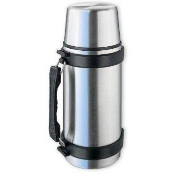 liteXpress Isosteel VA-9551Q - Termo de vacío con vaso, asa y sistema de apertura y cierre rápido, 0,5 L, acero inoxidable 18/8, color plateado y negro