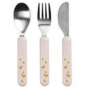 Set de Cubiertos Done by Deer Contour Rosa/Dorado