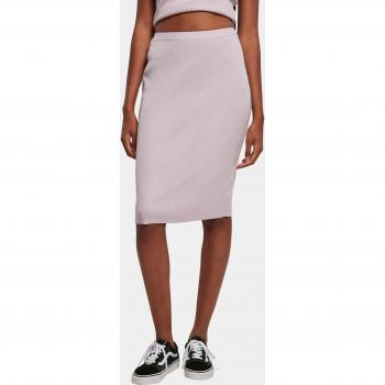 Lilac Ribbed Midi Skirt for Women