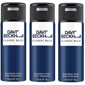 David Beckham Classic Blue Deodorant Anti-Perspirant Body Spray for Men, 150 ml 3 Pack