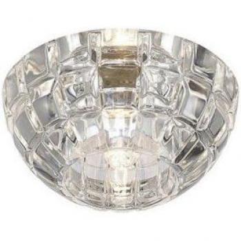 Foco empotrable Ria Transparente 1 bombilla 6,5cm G9 Cube Pattern Cromo pulido Cristal