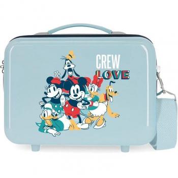 Disney Mickey Crew Love Neceser de Viaje Adaptable ABS Azul Claro 29x21x15 cm 9L