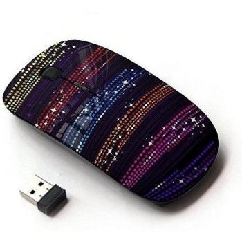 ART-GEAR Ratón óptico 2.4G inalámbrico / Dots Glitter Purple Black