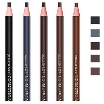 Pinkiou Lápices de cejas Marrón, Marrón oscuro, Marrón claro, Negro, Gris, Bolígrafos extraíbles