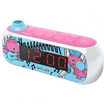 Muse M-167KDG - Radio Reloj con Proyector con Alarma Dual, Rosa