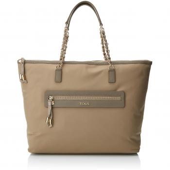 Tous Capazo Brunock Chain, Shopper para Mujer, Beige