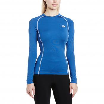The North Face W Warm L/S Crew Neck Camiseta, Mujer, True Navy, S