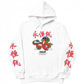 Tealer Lucky Men's White Hoodie Sweatshirt