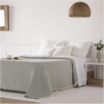 Colcha multiusos de algodón Ferd verde para cama y sofá