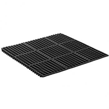 Alfombrilla de goma antideslizante 92 x 92 x 1 cm - negra