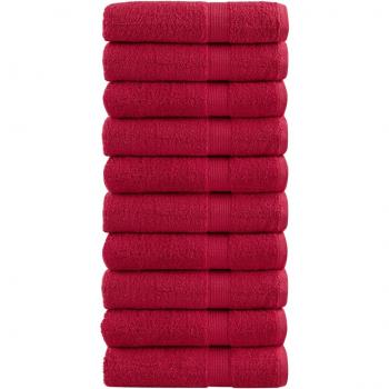 Toallas de baño SOLUND Premium 10 piezas Rojo 50x100 cm 600g/m²