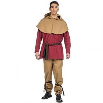 Elbenwald Hombres Traje Medieval Squire Pantalones de algodón para capós 3tlg túnica de Color Rojo Amarillento - M