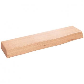 Estante de pared de madera de roble tratada 40x10x4 cm, color marrón claro, para oficina, estudio y dormitorio, mueble de almacenaje y estantería