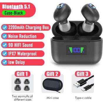 Auriculares Inalámbricos Bluetooth Deportivos Impermeables Hi-Fi con Estuche de Carga y Control de Llave tipo C