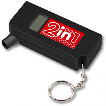 QUMOX Calibrador Digital 2 en 1 de Presión y Profundidad de rodadura neumático para Bicicleta y Carro