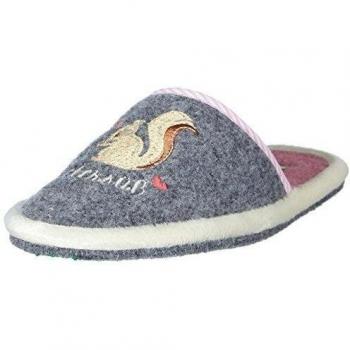 Adelheid Zuckersüß Eichhörnchen Kinderfilzpantoffel, Zuecos niña, Gris-Grau