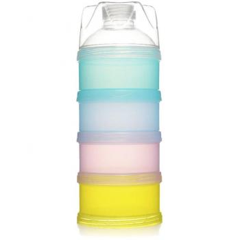 Dispensador de Leche en Polvo de Fórmula, Sin Derrames Leche en Polvo de Fórmula Infantil Caja de Leche Portátil de Bebé Se Puede Apilar de 4 Capas para Enfermería de Viaje al Aire Libre/Noche
