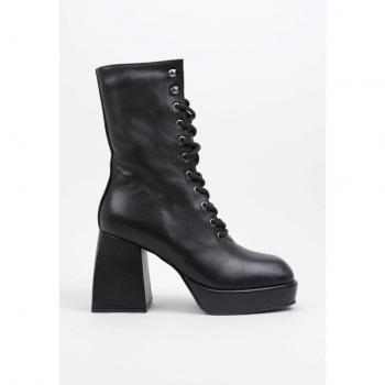 Bota Tacón Media Caña mujer Negro Top 3 22927