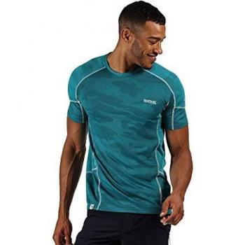Regatta Camito-Camiseta para Deportes Activos, De Secado Rápido Y Manga Corta T-Shirts/Polos/Vests, Hombre, Olympic Teal/Gulfstream, XXXL