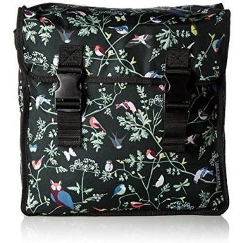 Basil Wanderlust Double Bolsa, Mujer, Negro Estampado/Verde, Talla Única