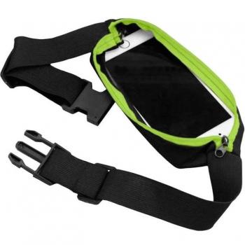 Riñonera Deportiva Verde con Cremallera, Bolsa de Cintura Simple, 1 Bolsillo, Cinturón Ajustable