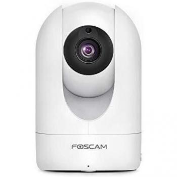 Foscam R4M 4MP Ultra HD Cámara IP PT WiFi 2.4Ghz/5Ghz Vigilancia, AI Detección Humana, Visión Nocturna, Compatible con Alexa,