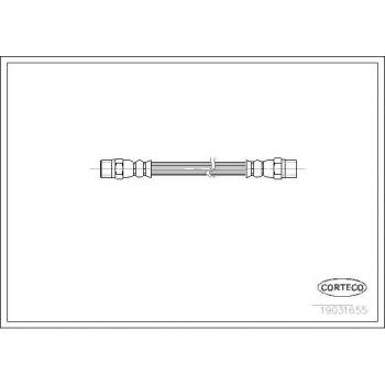 Latiguillo de freno CORTECO 19031655 - Manguera flexible de freno, fabricada en goma y acero, resistencia a la presión, longitud específica para modelos compatibles, con conectores estándar
