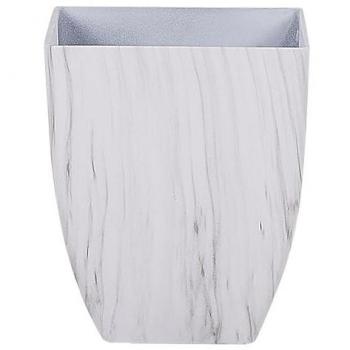 Maceta Cuadrada Efecto Mármol Blanco 28 x 34 cm para Interior y Exterior