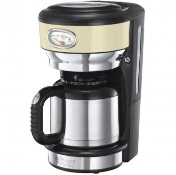 Russell Hobbs 21712-56 Retro - Cafetera de acero inoxidable con jarra de cristal, color crema
