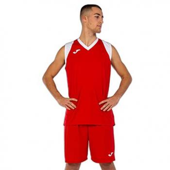 Set Joma Final II Unisex Rojo Blanco, incluye camiseta y pantalón cortos, material transpirable, diseño deportivo, talla XL