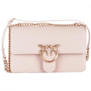 PINKO Love Birds Natural Leather Crossbody Bag, Beige, ONE SIZE