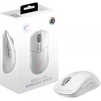 Ratón MSI Versa 300 Wireless Óptico 8000 DPI Bluetooth/USB-C RGB Blanco con 6 Botones