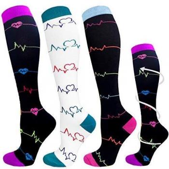 ACTINPUT 3/7 Pares Calcetines de compresión para Mujeres y Hombres 20-25 mmHg es el Mejor atlético, Correr,Escalar Montaña,Vuelo, Viajes, Enfermeras, Edema