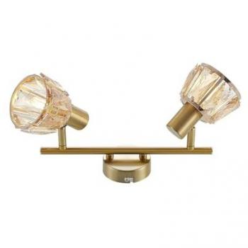 Lámpara de techo Kosta, 2 luces, latón, regulable, E14, diseño moderno para salón y comedor