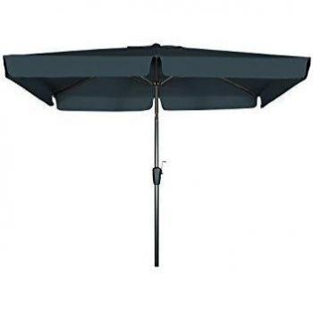 GoodSun Sombrilla con manivela BL, antracita, 210 x 140 cm, 6 piezas