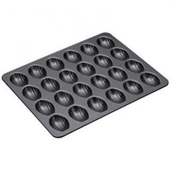MasterClass KCMCHB92 Mini bandeja para magdalenas con antiadherente libre de PFOA, robusto acero al carbono de 1 mm, molde para pastel con 24 orificios, gris