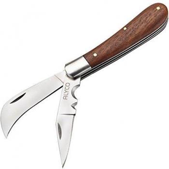 Alyco 101276 101276-Navaja Doble Hoja INOX. Mango Madera