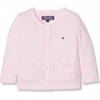 Tommy Hilfiger Pointelle Cardigan L/s, Chaqueta Punto para Bebés, Rosa