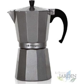 Cafetera Italiana de Aluminio Plata 6 Tazas con Asa Ergonómica y Válvula de Seguridad