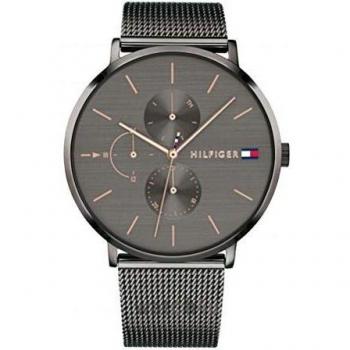 Tommy Hilfiger Analogue Multifunction Quartz Watch for Women with Grey Stainless Steel Mesh Bracelet - 1781945