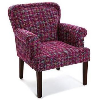 Versa 19501365 Sillón Rosa Vesna, Madera y algodón, 89 X 71,5 X 72 cm