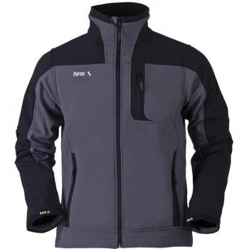Furco Barcelona - Chaqueta Soft Shell para hombre, color negro/ gris oscuro, talla L