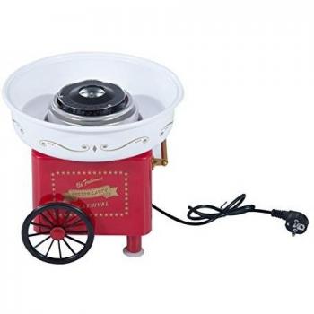 HOMCOM Máquina de Algodón de Azúcar Eléctrica Profesional Estilo Retro Regalo Infantil para Fiestas Cumpleaños Acero Inox. Aluminio 450W-550W Cotton Candy Machine 30x30x28cm