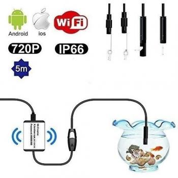 5M 2MP 6 LED HD Endoscopio WiFi USB Endoscopio Impermeable Boroscopio Digital de Moviles Serpiente Camara Microscopio Portatil para iOS / Android -Duomishu