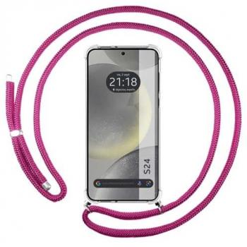 Funda Colgante Transparente Rosa Fucsia para Samsung Galaxy S24 5G