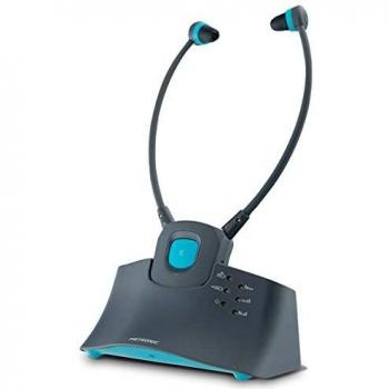 Auriculares Inalámbricos para TV Metronic Serenidad - Alcance 30m, Batería 8h, Color Gris Oscuro y Azul