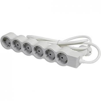 Regleta Legrand 694565/ 6 Tomas de corriente/ Blanca y Gris