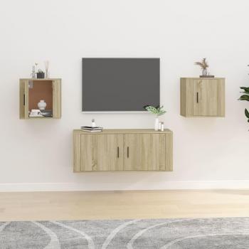 Mueble TV de pared 2 piezas Sonoma Oak 40x34,5x40 cm