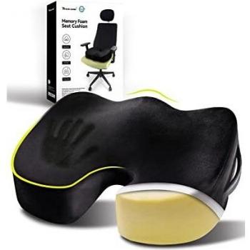 Cojín de Asiento Ortopédico de Coxis Engrosado, Cojín de Asiento Ergonómico de Espuma Viscoelástica TRAVEL EASE para Personas de Mayor Tamaño, Apto para Todas Las Sillas
