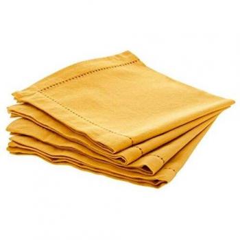 Set de 4 Servilletas de Mesa Chambray Ocre 40x40cm